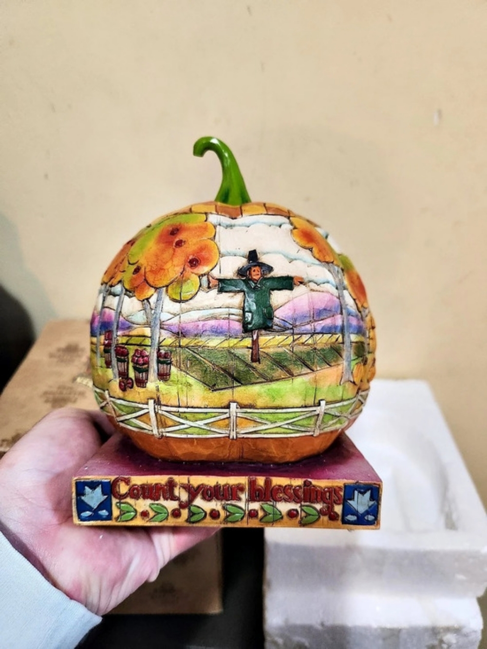 New 2004 Heartwood Creek Count Your Blessings Jim Shore Pumpkin